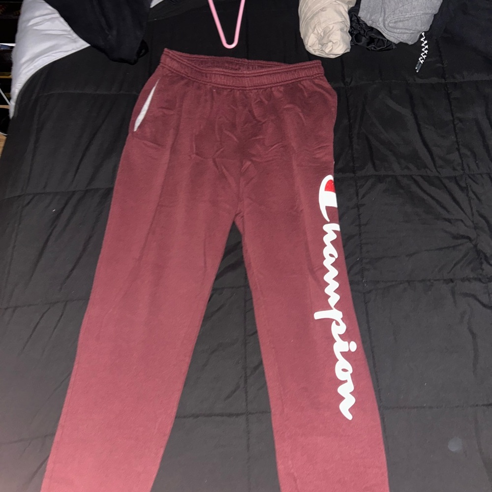 Champion Maroon Sweatpants with Logo
